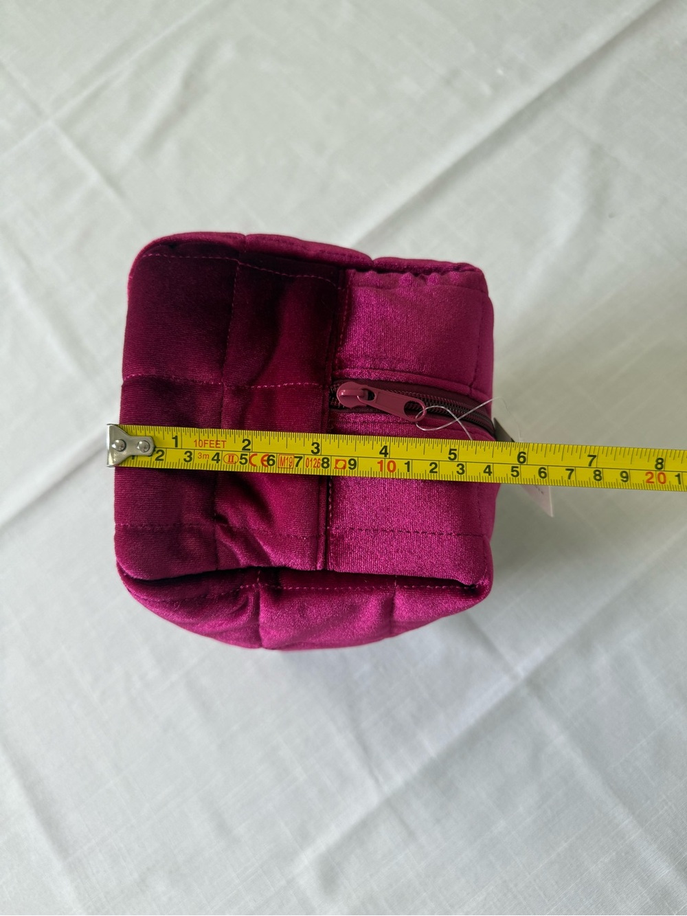 Anthropologie Quilted Velvet Hot Pink Cosmetic Bag NWT - Picture 9 of 9